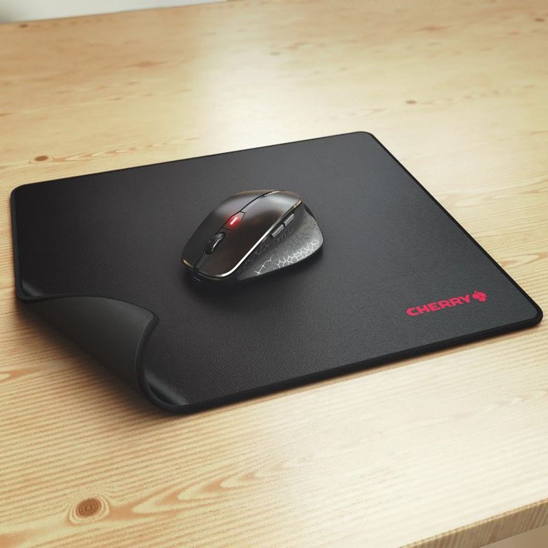 CHERRY MP 1000 Premium Mousepad XL, 11.81 x 13.78 x 0.2 inch, Waterproof, Home Office / Gaming, Anti-Slip, Easy Roll Up, Black (JA-0500), 4 of 5