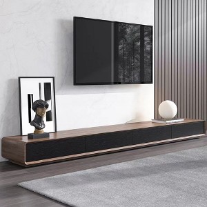 POVISON Modern Wood Black TV Stand, Rectangular Media Console with 4 Drawers ,78.74" Fully-Assembled - 1 of 4