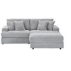 CENGHU 82 Inches Corduroy Sofa, Sectional Sofa, Storage Feet +4 Throw Pillows, L Shaped Sofa Couches for Living Room, Office - 4 of 4