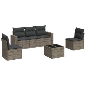 vidaXL Garden Sofa Set Gray PE rattan Large Modular Garden Sofa Set - 1 of 4