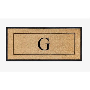 A1HC Natural Coir and Rubber Backing Monogrammed Door Mat, Anti-Shed Entry Doormat - 1 of 4