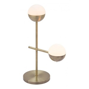 Zuo Modern 27.2"H Waterloo Table Lamp in Frosted Glass & Bronze – Modern Accent Lighting for Living Room or Bedroom - 1 of 4