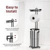 FURNIinspire Tissue Paper Roll Stand Shelf Bathroom Toilet Paper Storage Holder Floor Standing Toilet Paper Dispenser, Black, 7.02"*7.02"*15.6" - 4 of 4