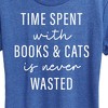 Women's - Instant Message - Time Spent With Books Cats Short Sleeve Graphic T-Shirt - 2 of 4