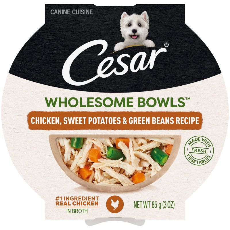 Cesar Wholesome Bowls Chicken, Sweet Potato &#38; Green Beans Recipe Adult Wet Dog Food - 3oz, 1 of 12