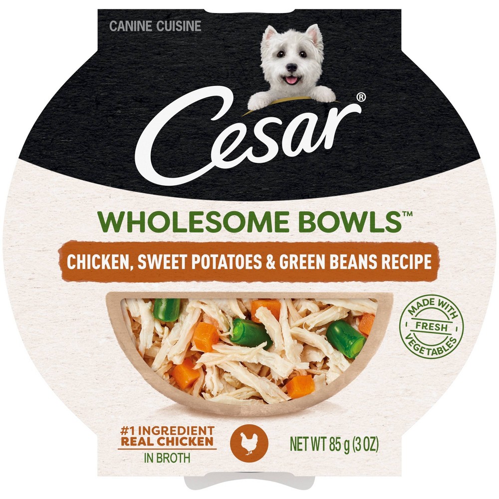 Photos - Dog Food Cesar Wholesome Bowls Chicken, Sweet Potato & Green Beans Recipe Adult Wet 