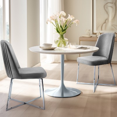 Well Woven Montague Velvety Soft Modern Accent Chairs  With Metal Legs - Perfect for Living Room,Office, Dining Space & Vanity