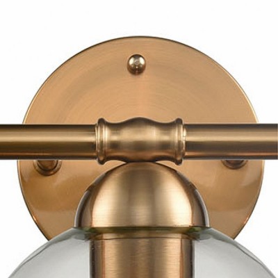 Satin Gold 3-Light Vanity with Clear Glass Shades