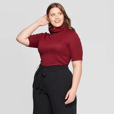 mock neck plus size tops