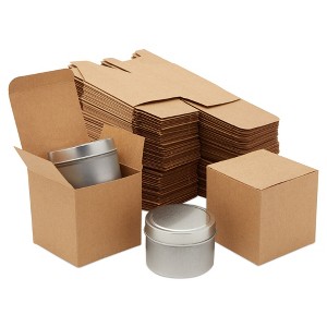 Juvale 100 Kraft Paper Gift Box Wrapping Brown Paper Cupcake Container for Party Favor 3x3x3 - 1 of 4