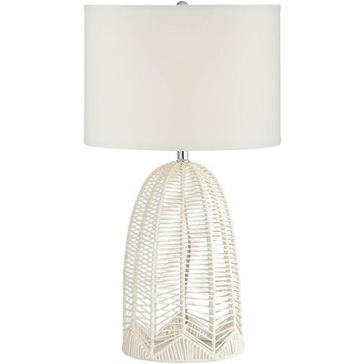 Pacific Coast Lighting Aria 29 1/2" Woven White Rope Cage Table Lamp