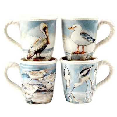 Set of 4 Shorebirds 18oz Mugs - Certified International