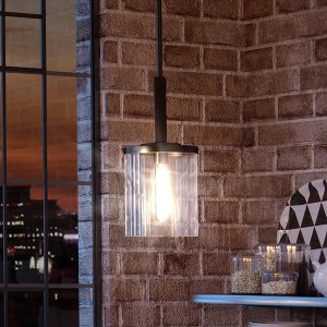 Urban Ambiance Luxury Contemporary Pendant Light,  14"H x 6.25"W,  Olde Bronze Finish, UHP3201 - 1 of 4