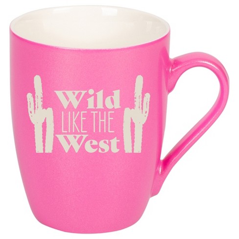 100 North Cactus Design 10 Ounce Pink Metallic Finish, Comfortably Fits Your Hands, New Bone China Coffee Tea Cup Mug, Wild Like The West - image 1 of 1