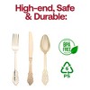 Smarty Had A Party Shiny Metallic Gold Baroque Plastic Cutlery Set - 600 Sets - 4 of 4