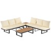 JUJABU Patio Sectional Sofa Set with Adjustable Reclining Seats, Two Table and Cushion for Backyard, Poolside and Balcony - 2 of 4