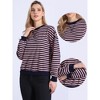INSPIRE CHIC Women's Striped Long Sleeves Crew Neck Casual Tops - 2 of 4