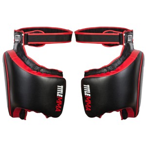 Title Boxing Gel Thai Style Hook and Loop Closure Thigh Pads - Black/Red - 1 of 1