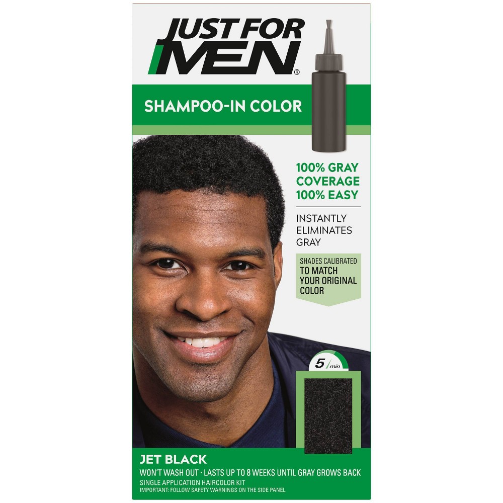 Photos - Hair Dye Just For Men Shampoo In Jet Black H-61 Jet Black - H-60