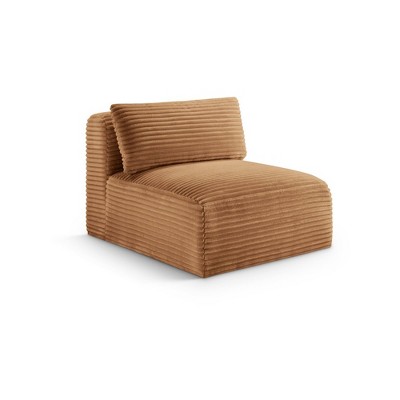Meridian Furniture,Shaggy Corduroy Performance Fabric Armless Chair