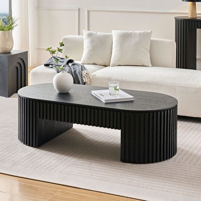 NicBex Modern Oval Coffee Table With Storage Drawer, Mid-Century Tea Table,Center Table for Living Room Furniture