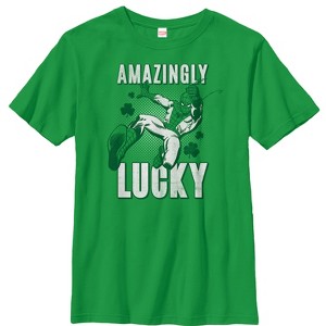 Boy's Marvel St. Patrick's Day Spider-Man Amazingly Lucky T-Shirt - 1 of 3