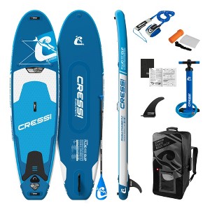 Cressi Fluid Inflatable Stand Up Paddleboard Set, Blue, 10'2" - 1 of 3