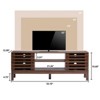 Itopfox Mid Century Wood TV Stand for 65" TVs, Modern Entertainment Center with Storage, Fence Door, Accent Media Console Table for Living Room Brown - 3 of 4
