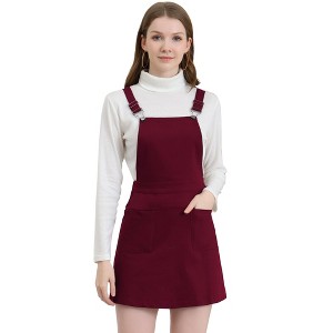 Allegra K Women's Adjustable Strap Above Knee Suspender Dress - 1 of 4