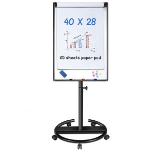Maxtek Adjustable Height Magnetic Mobile Whiteboard with Flipchart Hooks for Office, Home, Classroom - 1 of 4