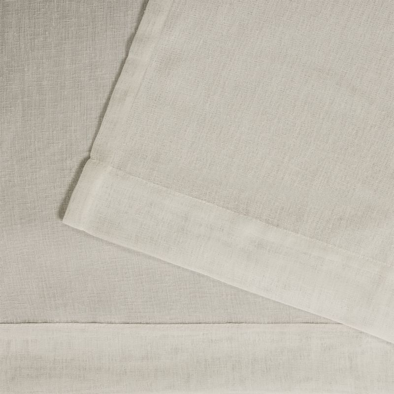 Exclusive Home Belgian Textured Linen Look Jacquard Sheer Rod Pocket Curtain Panel Pair, 4 of 5