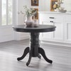 5pc Hawthrone Round Pedestal Dining Table Black - Buylateral: Solid Rubberwood, 40" Diameter, Farmhouse Style - image 3 of 4