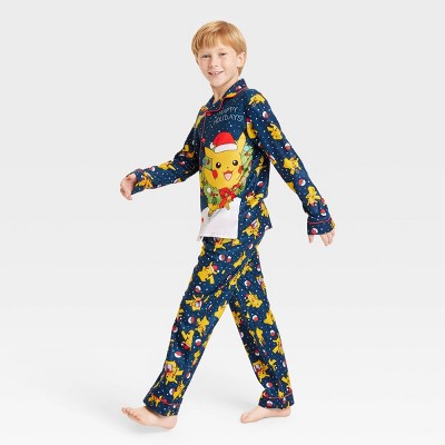 Boys' Pokémon Pikachu 2pc Coat Pajama Set - Blue