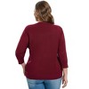 Clearlove Knit Cardigan for Plus Size  Women Open Front Button Lightweight Sweaters V Neck Loose 3/4 Sleeve Cardigans Outwear - 2 of 4