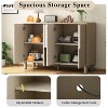 ORRD 4-Door Buffet Cabinet with Arc Handles & Adjustable Shelves, Natural - 3 of 4