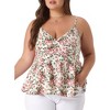 Agnes Orinda Women's Plus Size Peplum Adjustable Strap Outfits Floral Camisoles - 2 of 4