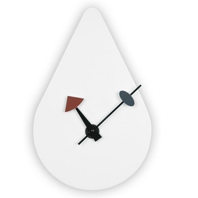 LeisureMod Manchester Modern Rain Drop Design Silent Non-Ticking Wall Clock