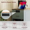 YOOCOZZ Rolling Kitchen Island with Concealed Tilt-Out Trash Can, Power Outlet and Spacious Storage Space - 4 of 4