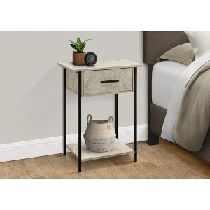Okak Accent Side Table with Storage Drawers, End Table with Bottom Shelf and Metal Legs, Couch Table for Small Space, Living Room - 1 of 4