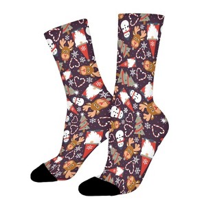 Dsane Christmas Women Printed Crew Socks Funny Funky Socks Soft Polyester Novelty Gifts for Artists Men - 1 of 1
