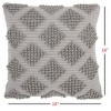 HomeRoots Light Gray Textured Diamonds Throw Pillow - 3 of 4