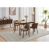 Set of 2 Linen Upholstered Dining Chairs – Wing Backrest,  Wood Legs & Thick Cushions for Kitchen, Dining, or Living Room - 2 of 4