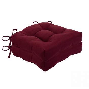 Velvet chair cushion with ties, rust chair pad, square velour seat cushion