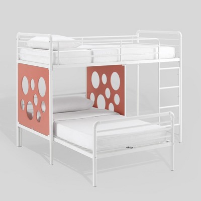 Twin Modern Cut-Out L-Shaped Metal Bunk Bed - Saracina Home