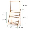 3 Tier Heavy Duty Bamboo Plant Stand Foldable Corner Planter Indoor Flower Pots Display Rack for Outdoor Garden Balcony & Patio - 3 of 4