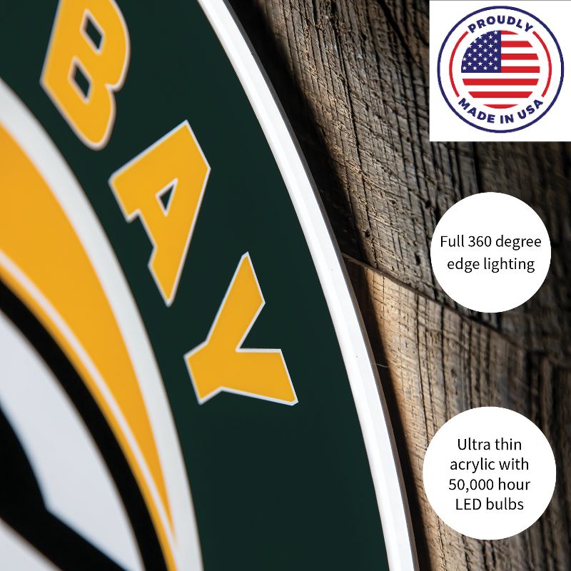 Evergreen Ultra-Thin Edgelight LED Wall Decor, Round, Boston Bruins- 23 x 23 Inches Made In USA, 4 of 7