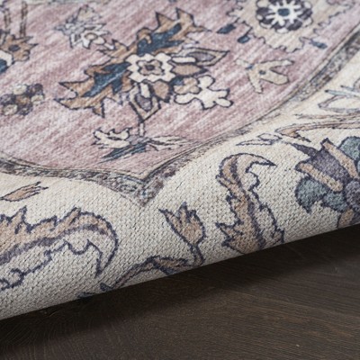 Brilliance 4' x 6' Beige Multicolor Washable Synthetic Rug