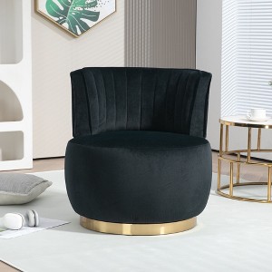 CAVINAS 360° Swivel Chair Barrel Chair with Velvet Upholstery for Living Room,Luxury Oversized Accent Chair with Pillow,Living Room Furniture - 1 of 4