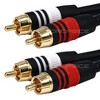 Monoprice Premium Two-Channel Audio Cable - 25 Feet - Black | 2 RCA Plug to 2 RCA Plug 22AWG, Male to Male - 2 of 4