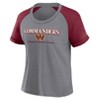  NFL Washington Commanders Women's Gray Raglan Scoop T-Shirt - 2 of 3